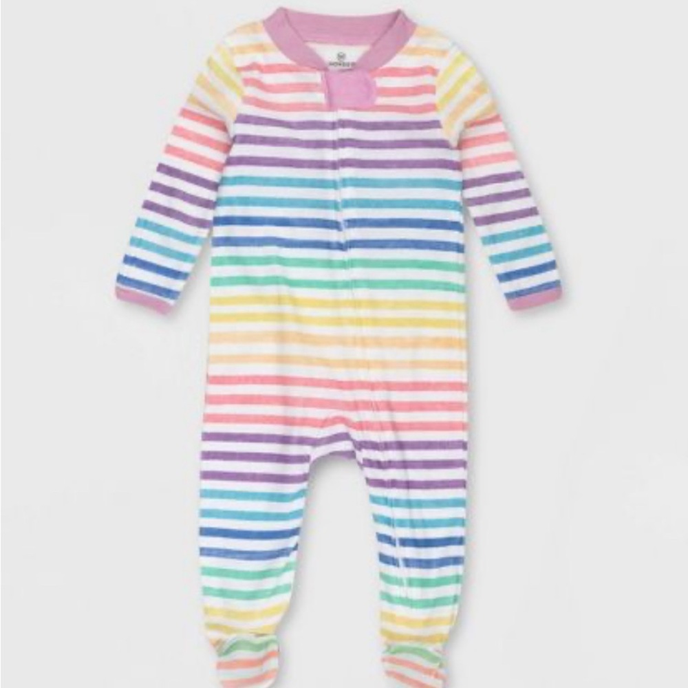 Honest Baby Organic Cotton Rainbow Striped Sleep N' Play